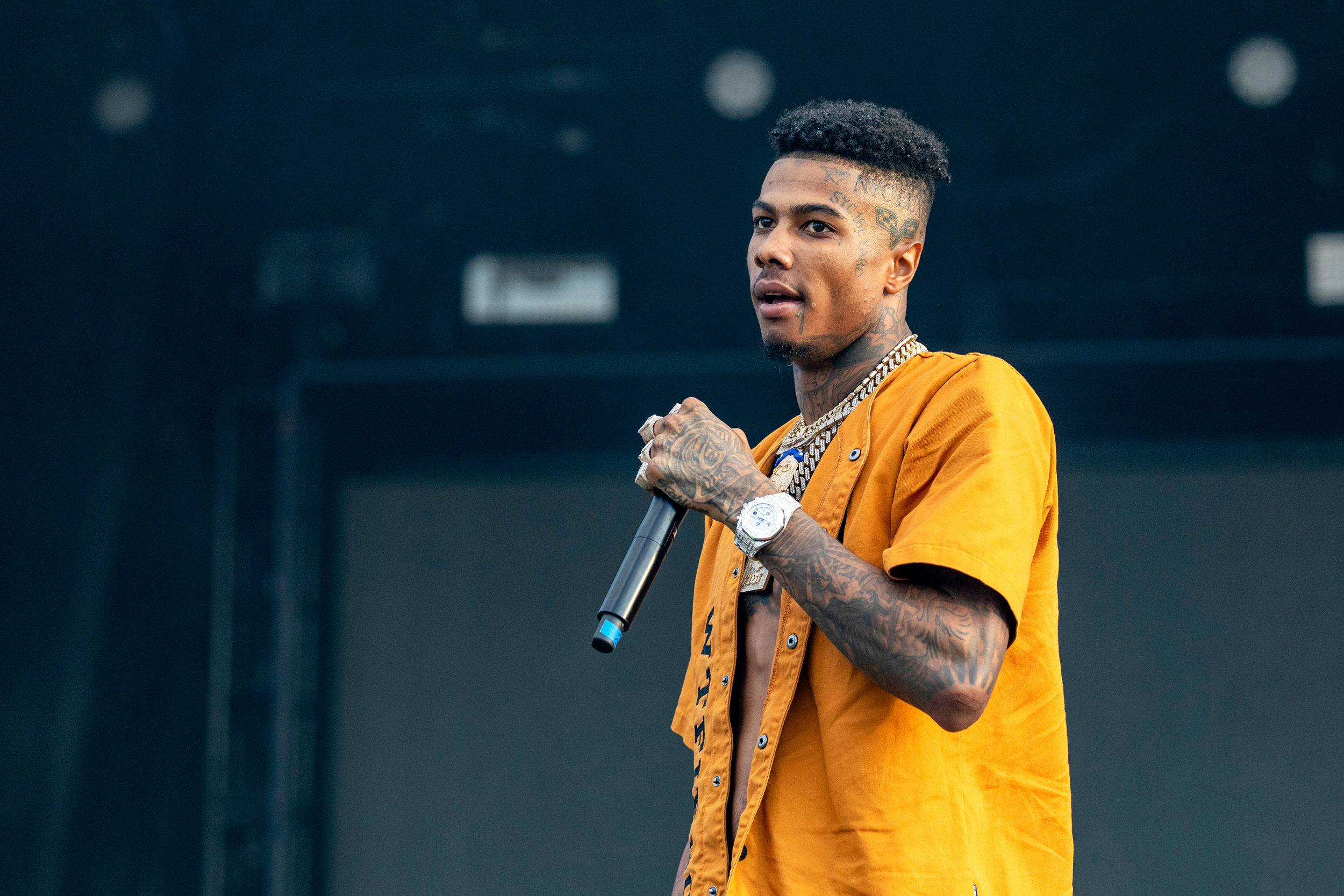 Blueface allegedly stabbed during violent confrontation in boxing gym in Los Angeles | Watch Video