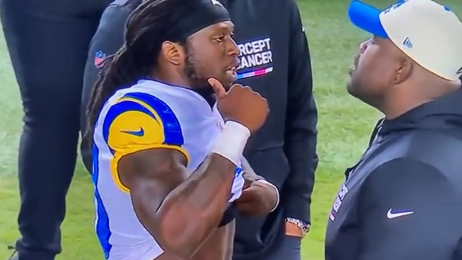 Justin Hollins, Tak McKinley in a heated argument on Los Angeles Rams sideline vs San Francisco 49ers: Watch
