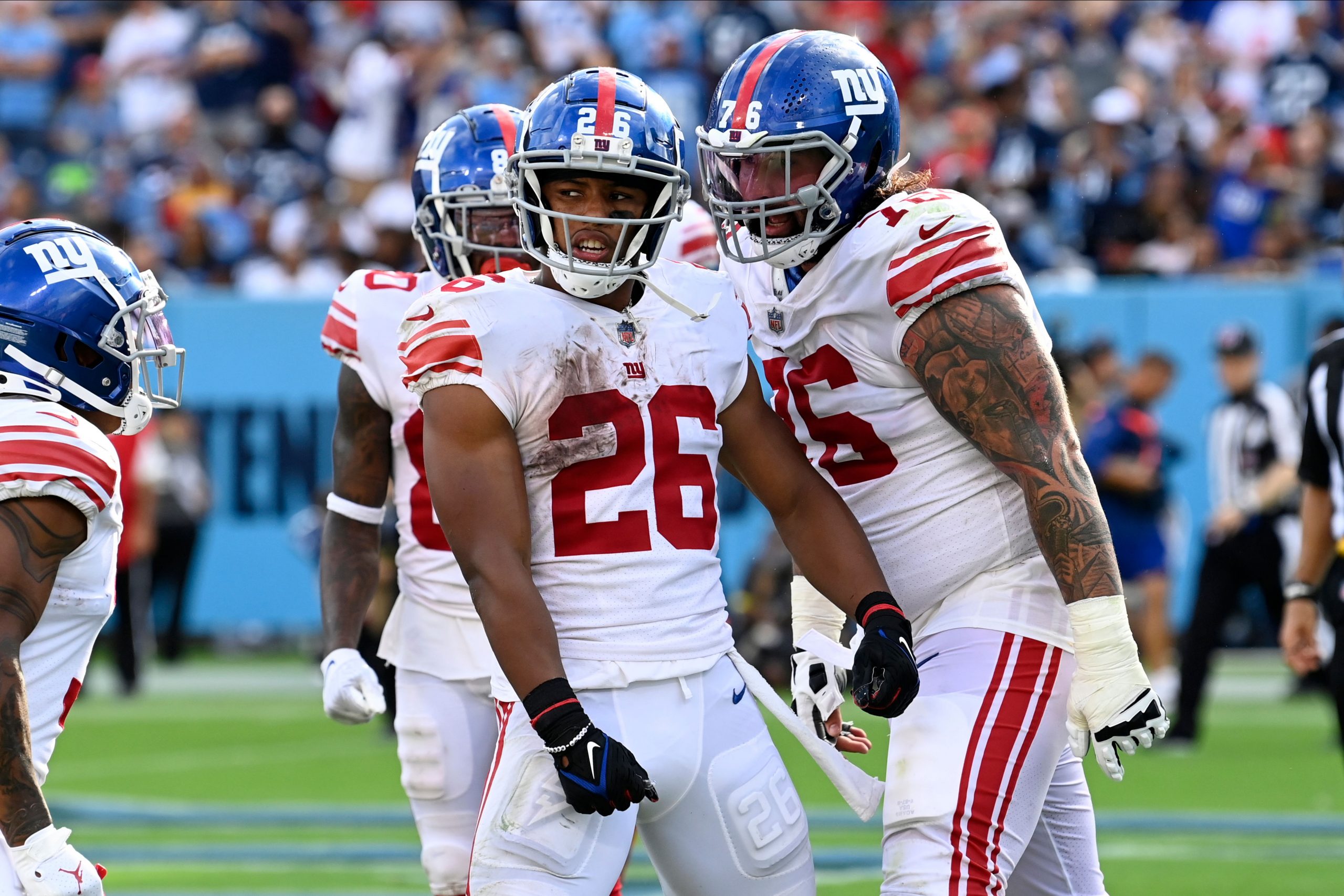 Watch: New York Giants RB Saquon Barkley delivers message to fans after win vs Green Bay Packers