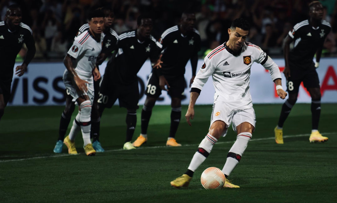 Watch: Cristiano Ronaldo scores career-first Europa League goal against Sheriff