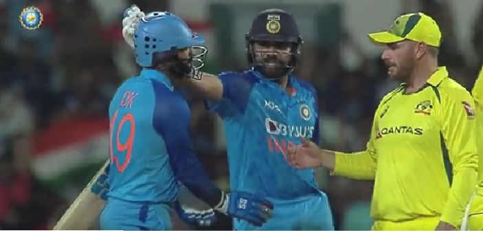 Watch: Dinesh Karthik’s power hitting in final over helps India level series