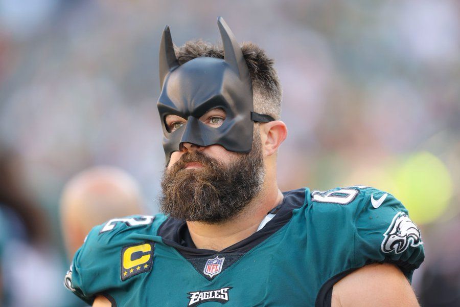 Philadelphia Eagles’ Jason Kelce sports Halloween batman mask after win vs Pittsburgh Steelers