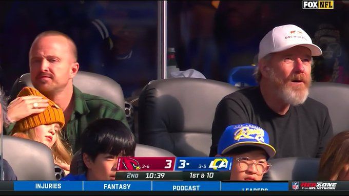 Breaking Bad stars Bryan Cranston, Aaron Paul attend Los Angeles Rams vs Arizona Cardinals NFL game: Watch