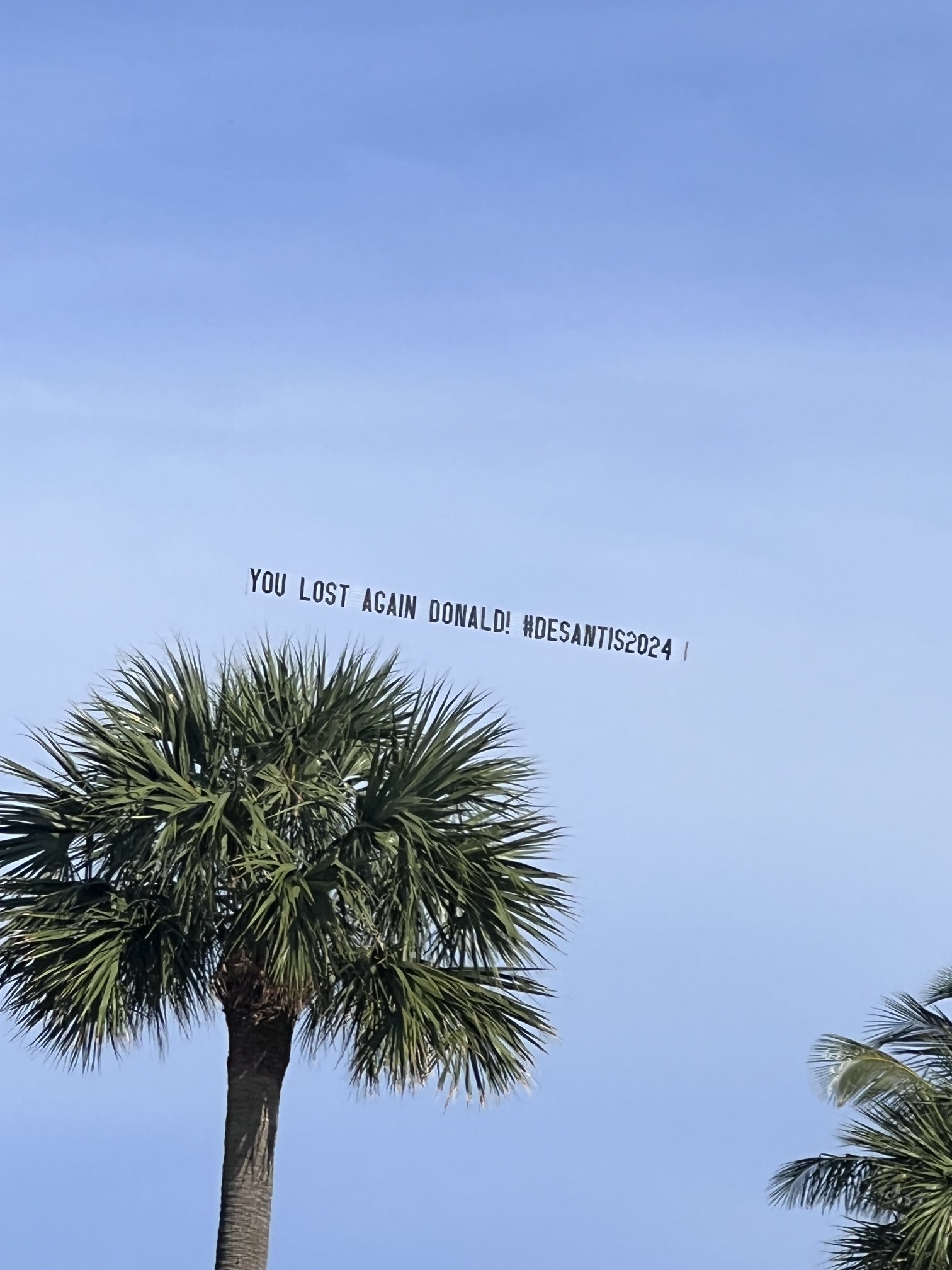 Pro-Ron DeSantis banner saying, ‘You Lost Again Donald!’ flies over Mar-a-Lago before Trump announcement
