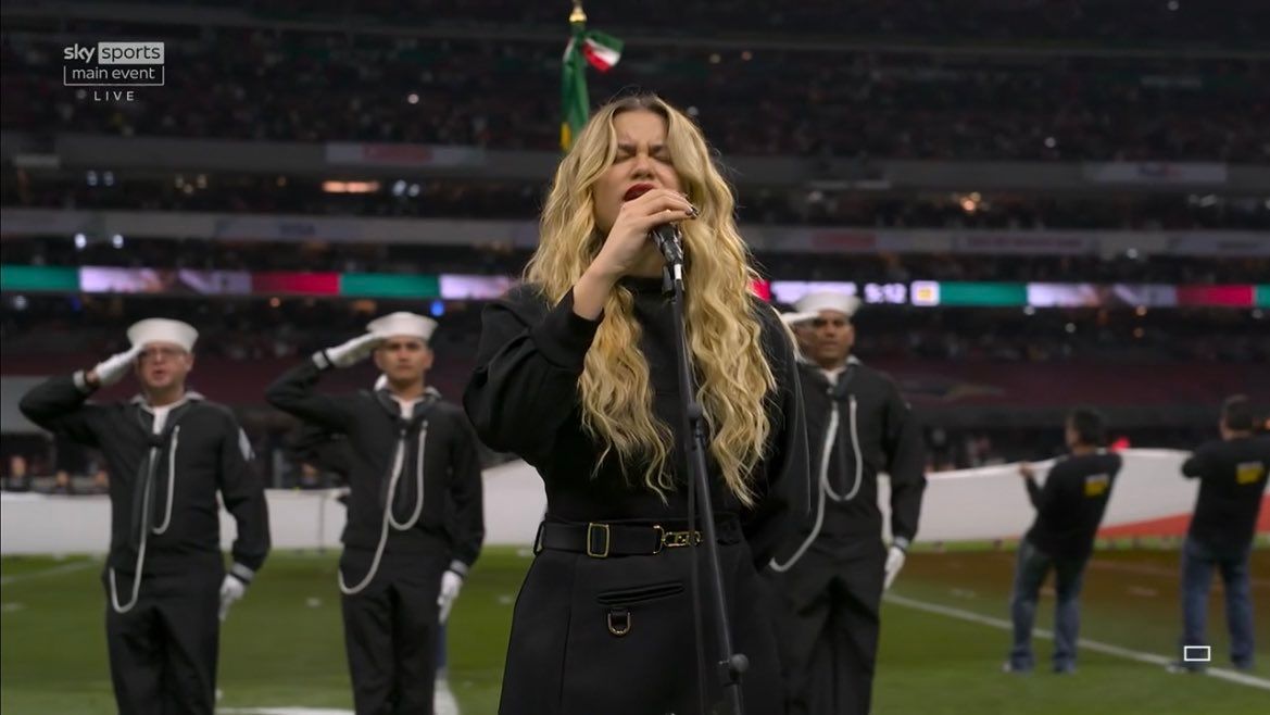 Sofia Reyes sings national anthem in NFL Mexico San Francisco 49ers vs Arizona Cardinals MNF game: Watch