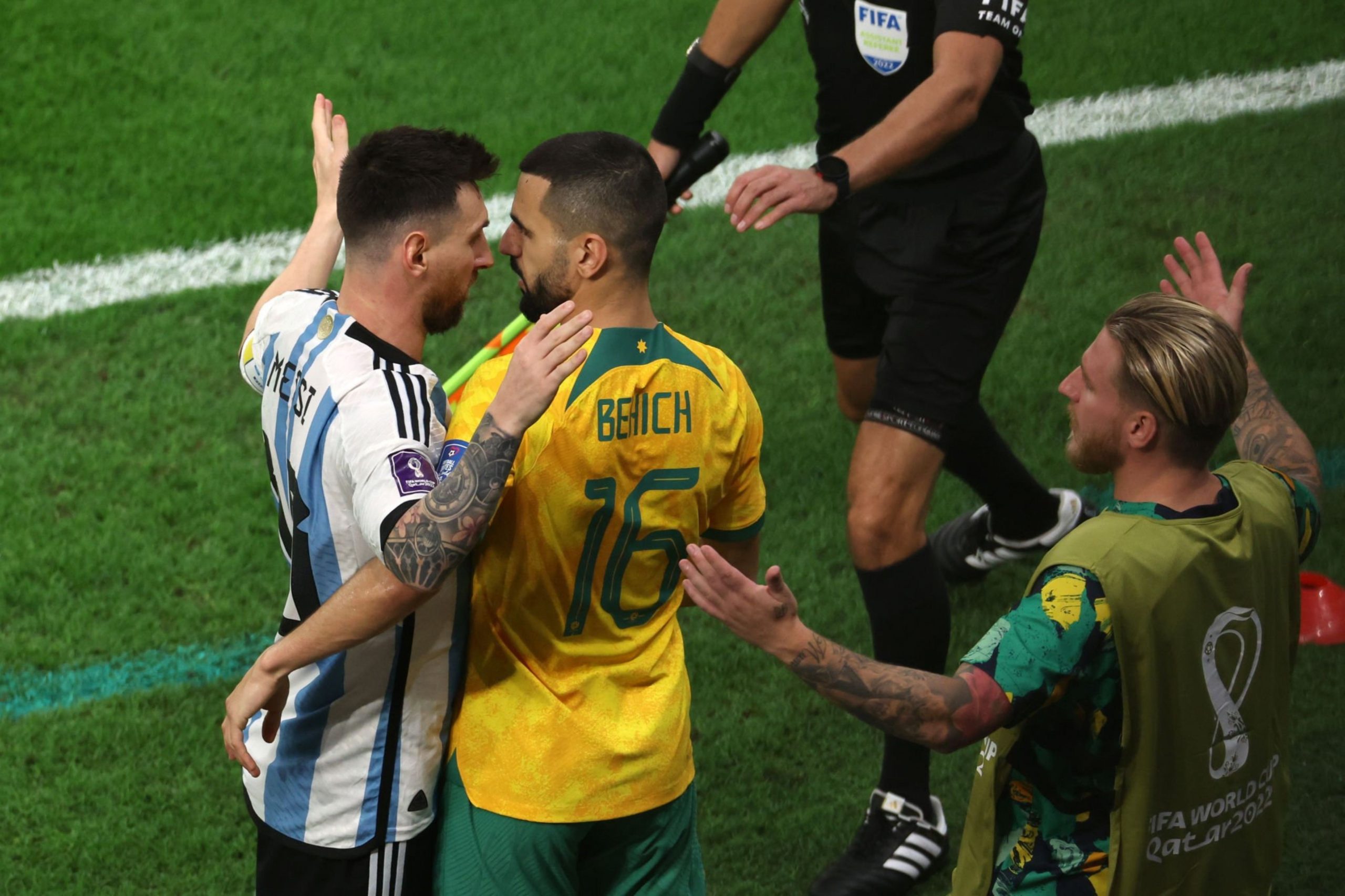 Watch: Aziz Behich confronts Lionel Messi during Argentina vs Australia in FIFA World Cup 2022 Round of 16