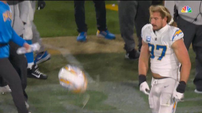Los Angeles Chargers’ Joey Bosa smashes helmet on sideline vs Jacksonville Jaguars, not ejected: Watch