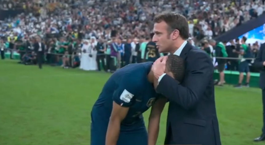 Emmanuel Macron consoles Kylian Mbappe as France lose FIFA World Cup 2022 final to Argentina: Watch