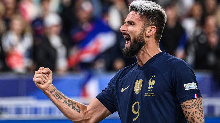 Olivier Giroud is France’s top scorer with 52 goals, overtaking Thierry Henry’s record of 51