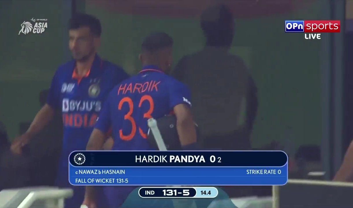 Watch: Hardik dismissed for two-ball duck vs Pakistan in Asia Cup 2022