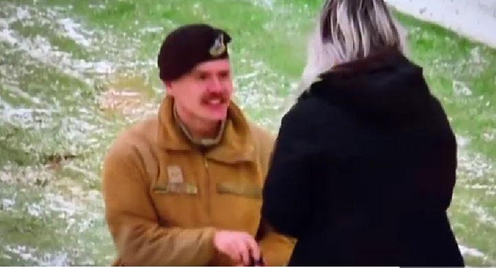 US soldier proposes to girlfriend during Cleveland Browns vs New Orleans Saints timeout: Watch