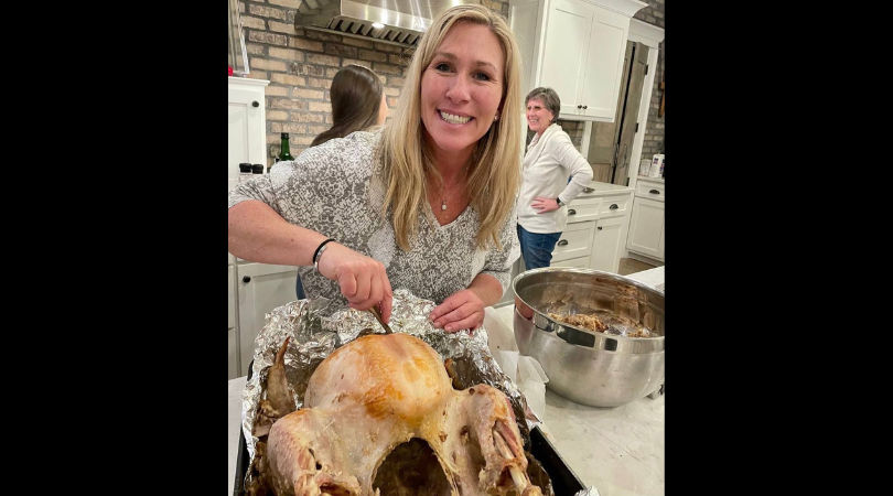 Marjorie Taylor Greene’s Thanksgiving turkey trolled on internet as ‘raw’ and ‘tasteless’
