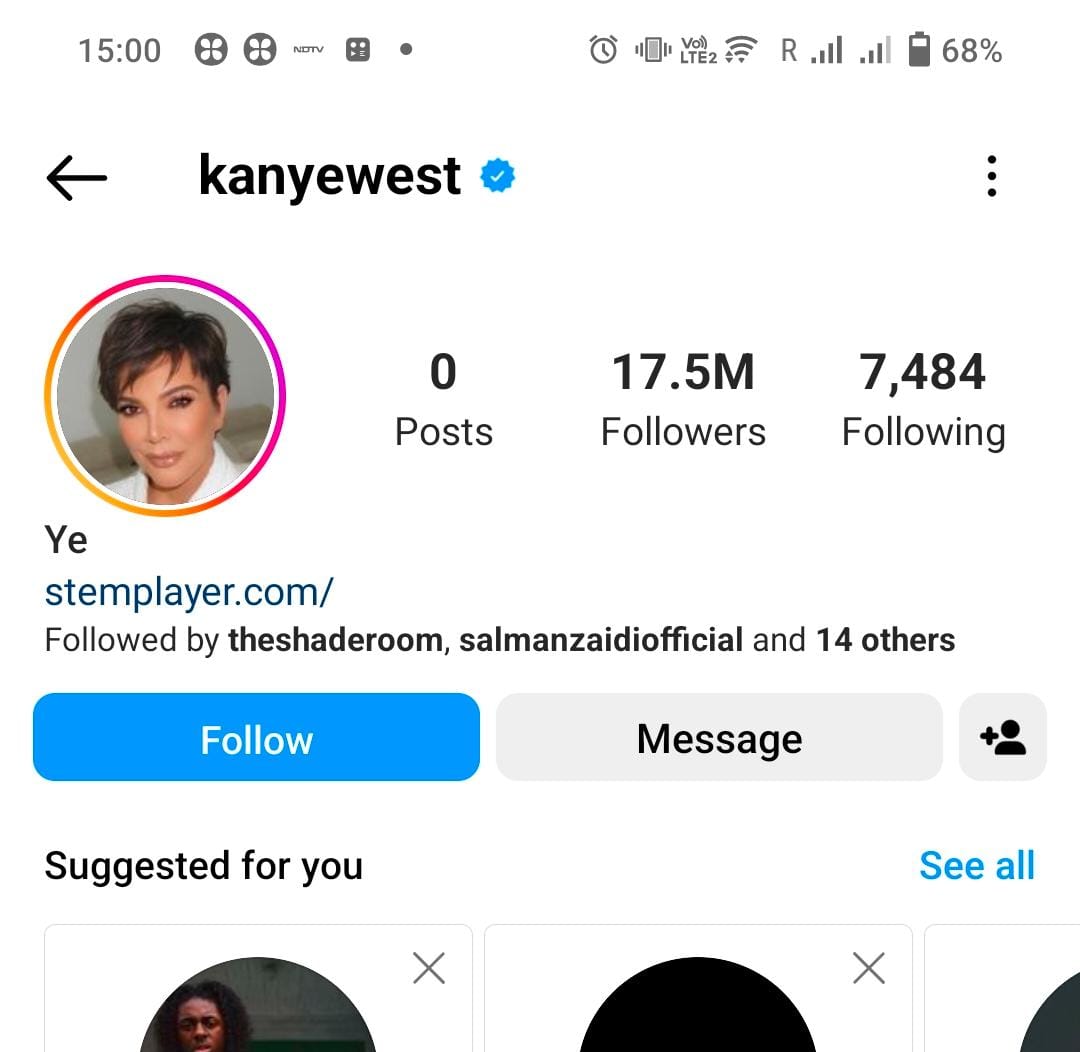 Kanye West changes Instagram pic to Kris Jenner to ‘change the narrative’