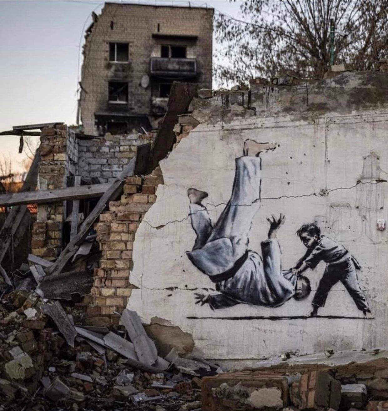 Banksy unveils mural in liberated Ukrainian town of Borodianka