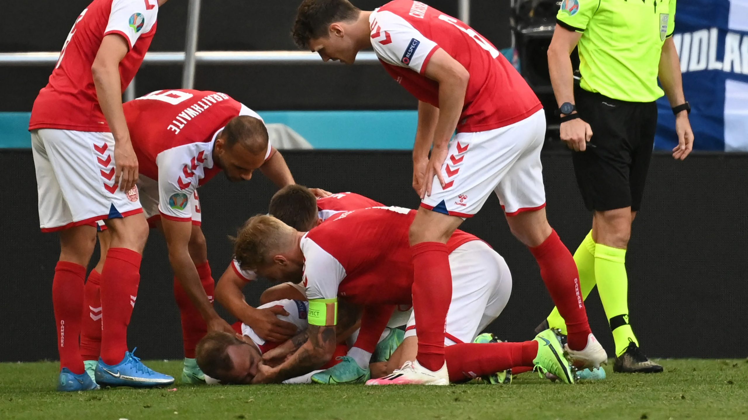 Christian Eriksen stable after collapsing on field in Euro 2020 game