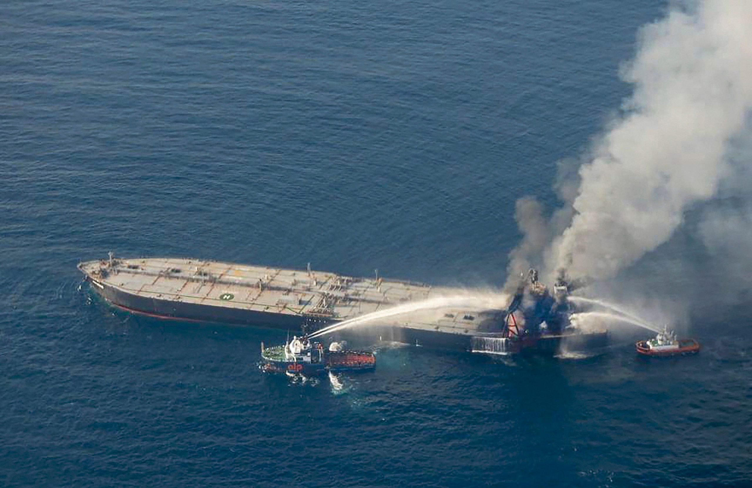 India, Sri Lanka continues to salvage burning oil tanker off Sri Lanka, experts join