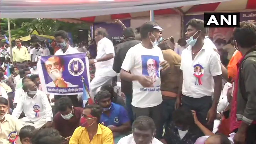 Rajinikanth’s fans stage demonstration in Chennai after actor abandons political plans