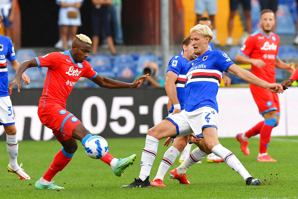 Serie A: Napoli humble Sampdoria, climbs to top of points table