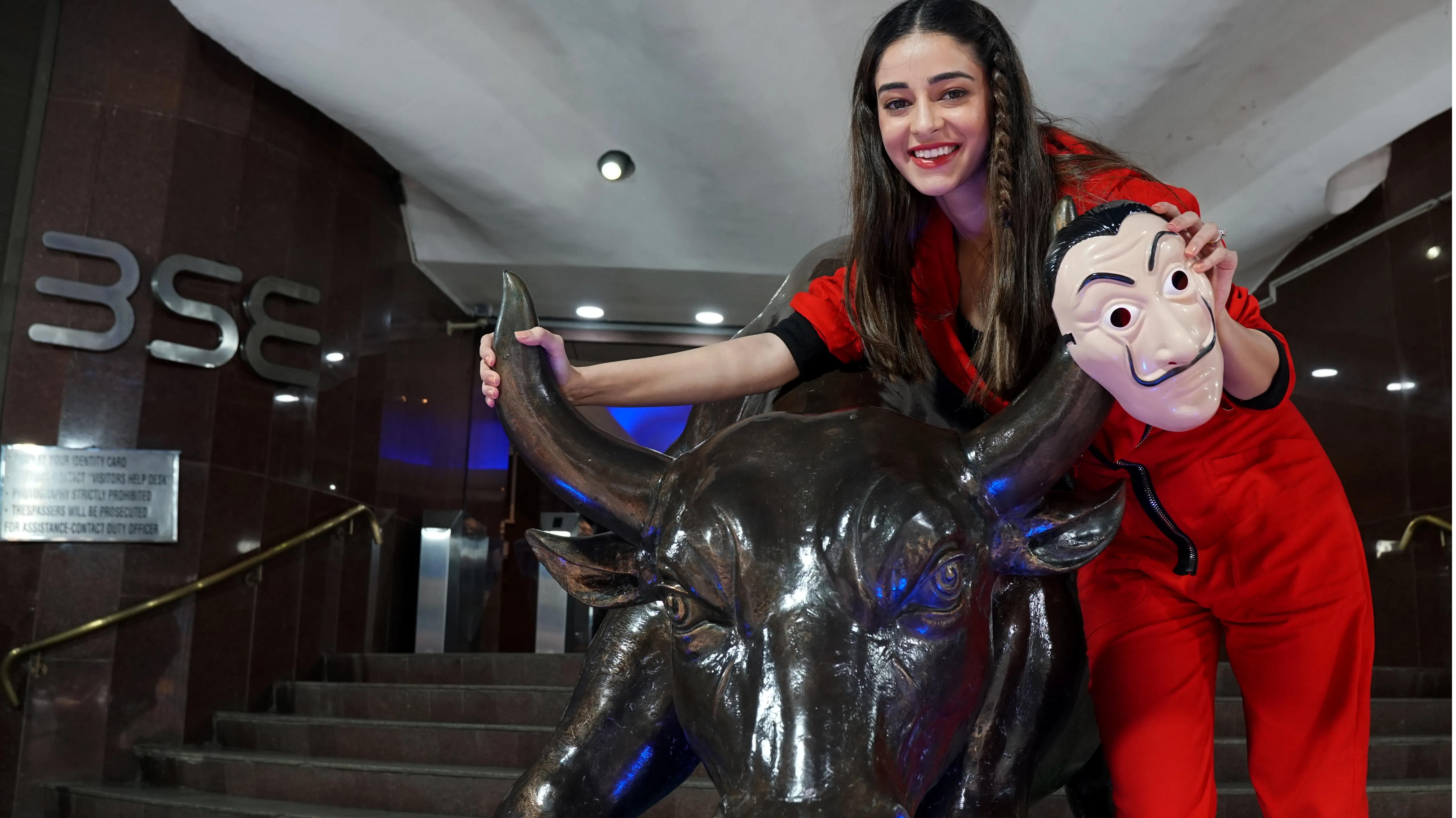 In pics: ‘Money Heist 5’ gets a special welcome in Bombay Stock Exchange