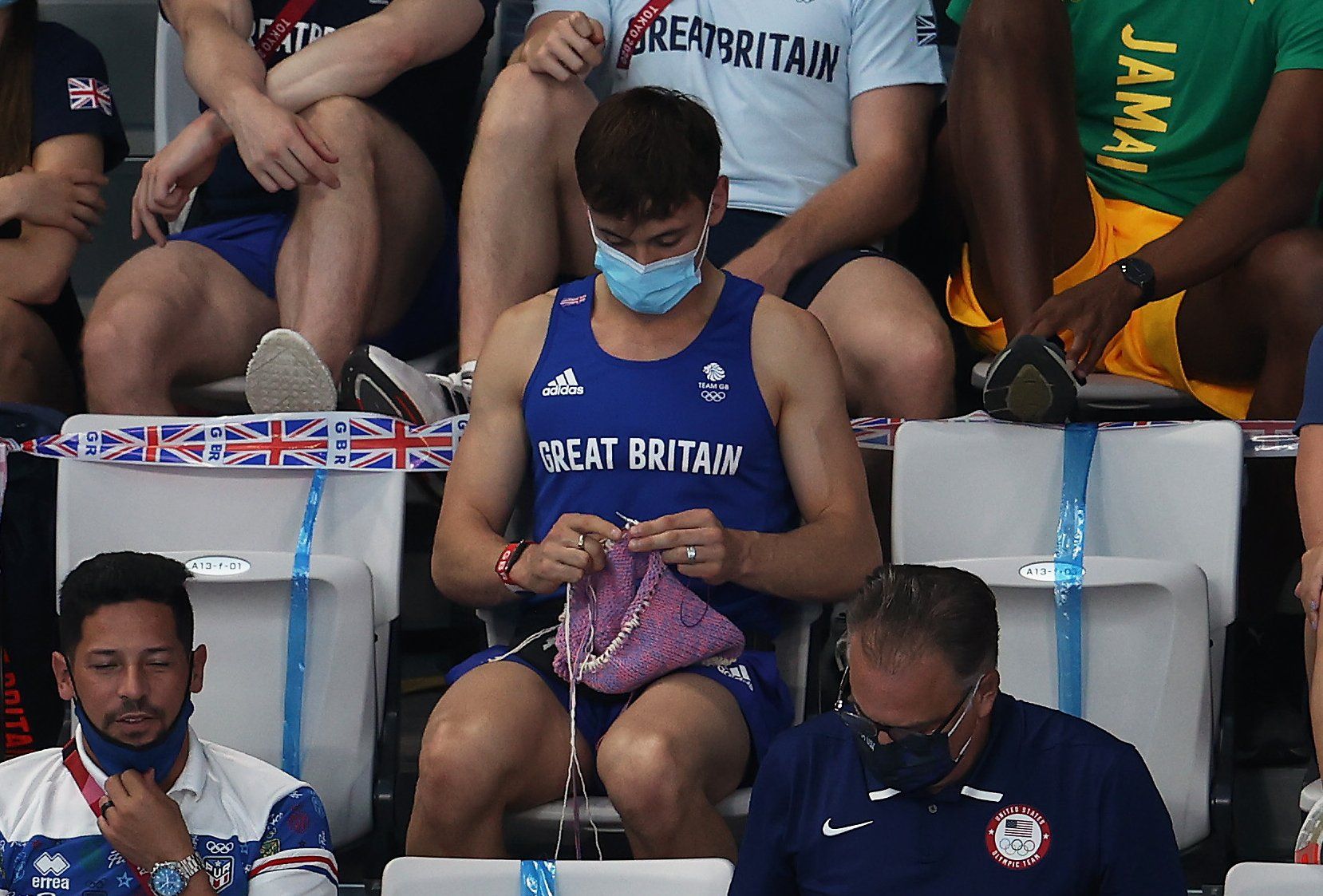 British diver Tom Daley gets his knitting needles out, yet again