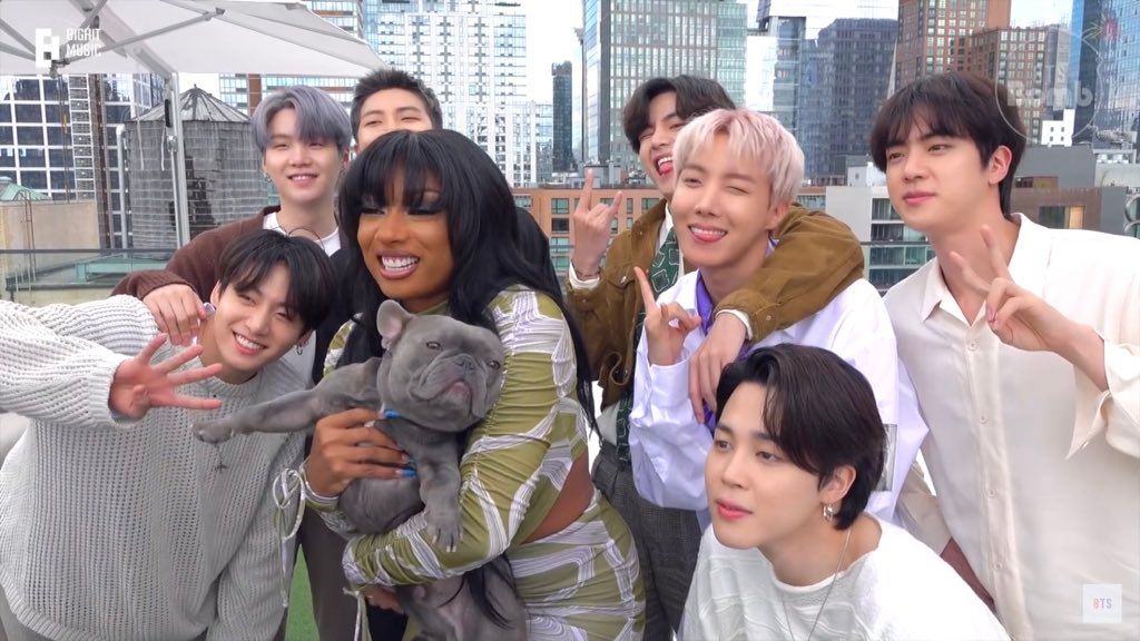 BTS and Megan Thee Stallion meet each other for first time. Watch