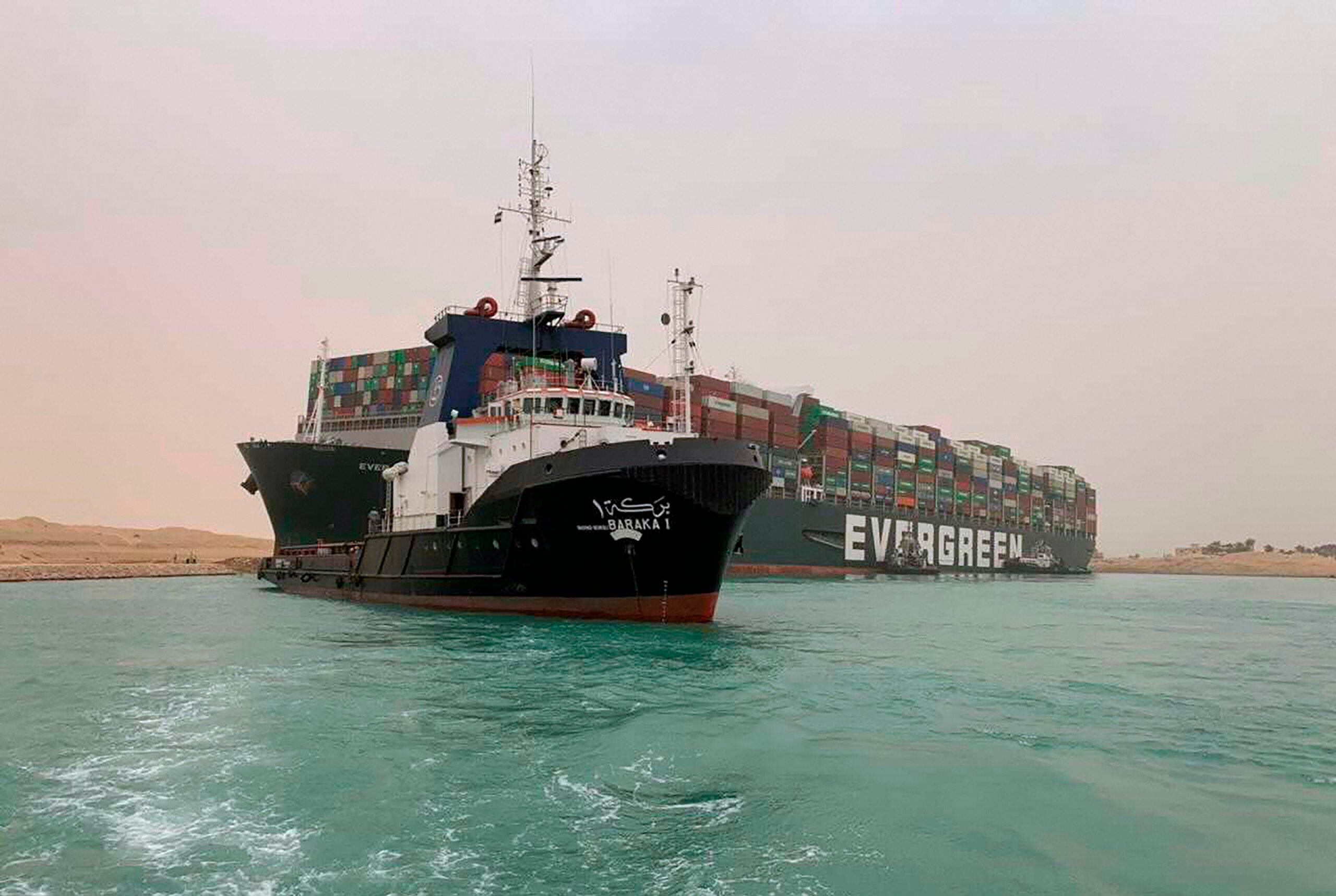 Suez Canal traffic resumes as stuck Ever Given container ship afloat