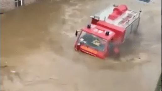 Watch: Firefighters wade through floodwaters to save people in Germany