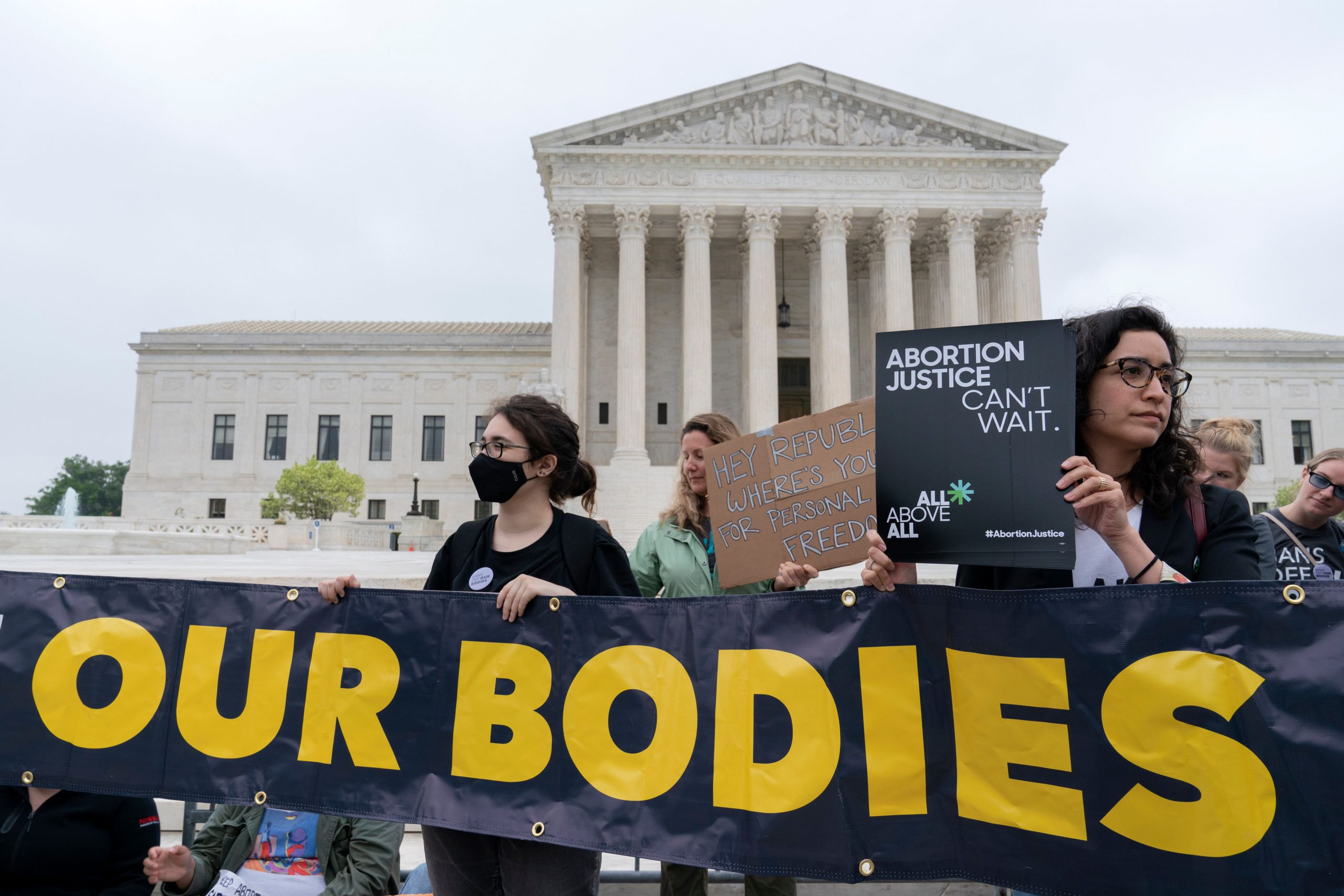 ‘Off our bodies’: The war cry of pro-Roe v Wade protestors in US