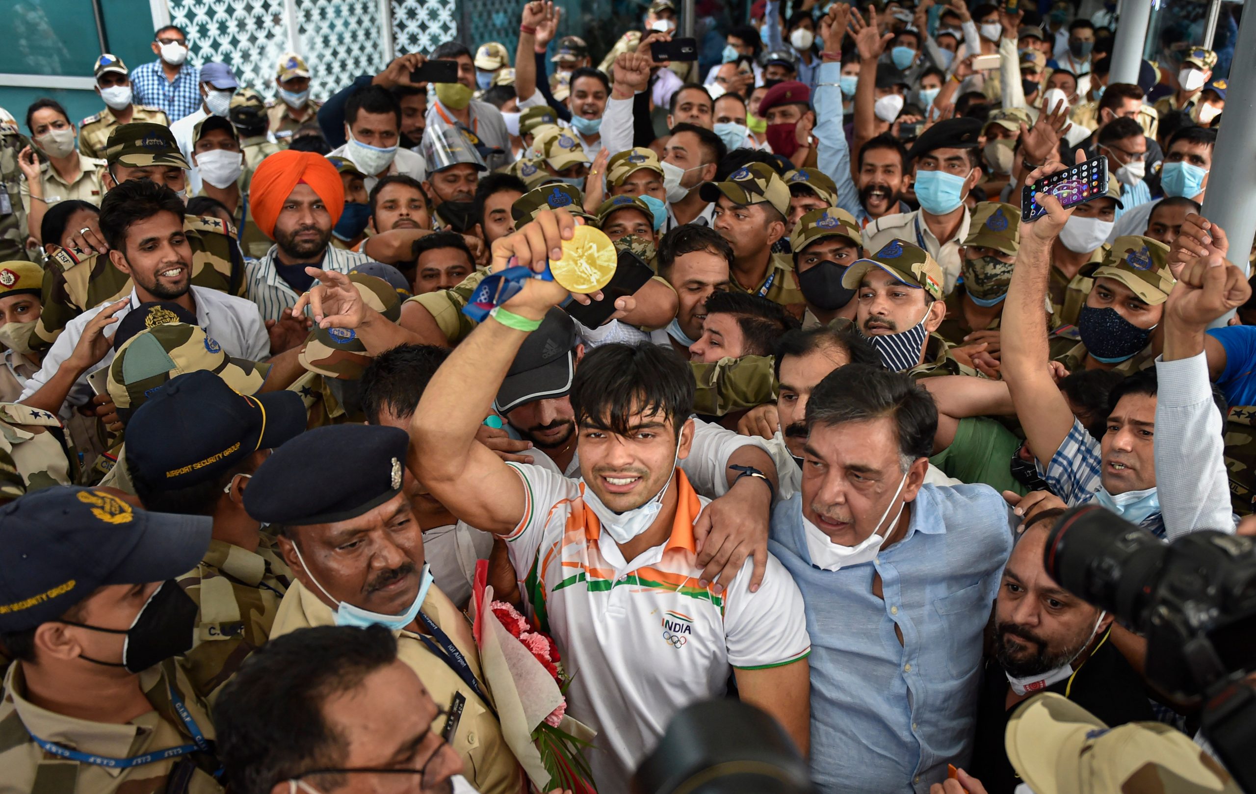 In videos: Neeraj Chopra, Indian contingent get a hero’s welcome