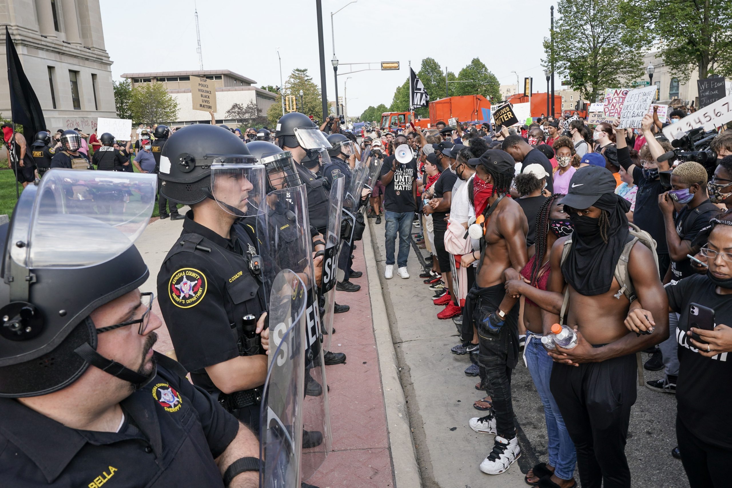 Heavy police deployment in Kenosha as anger mounts over US police shootings
