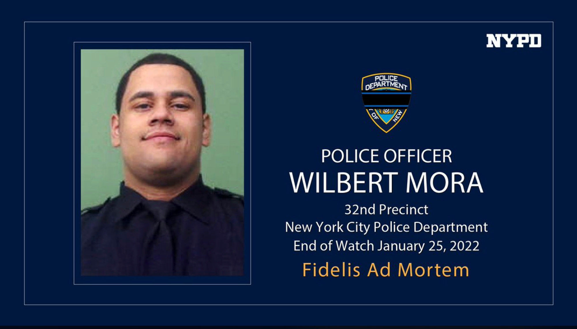Wilbert Mora, 2nd NYPD officer shot in Harlem, has died