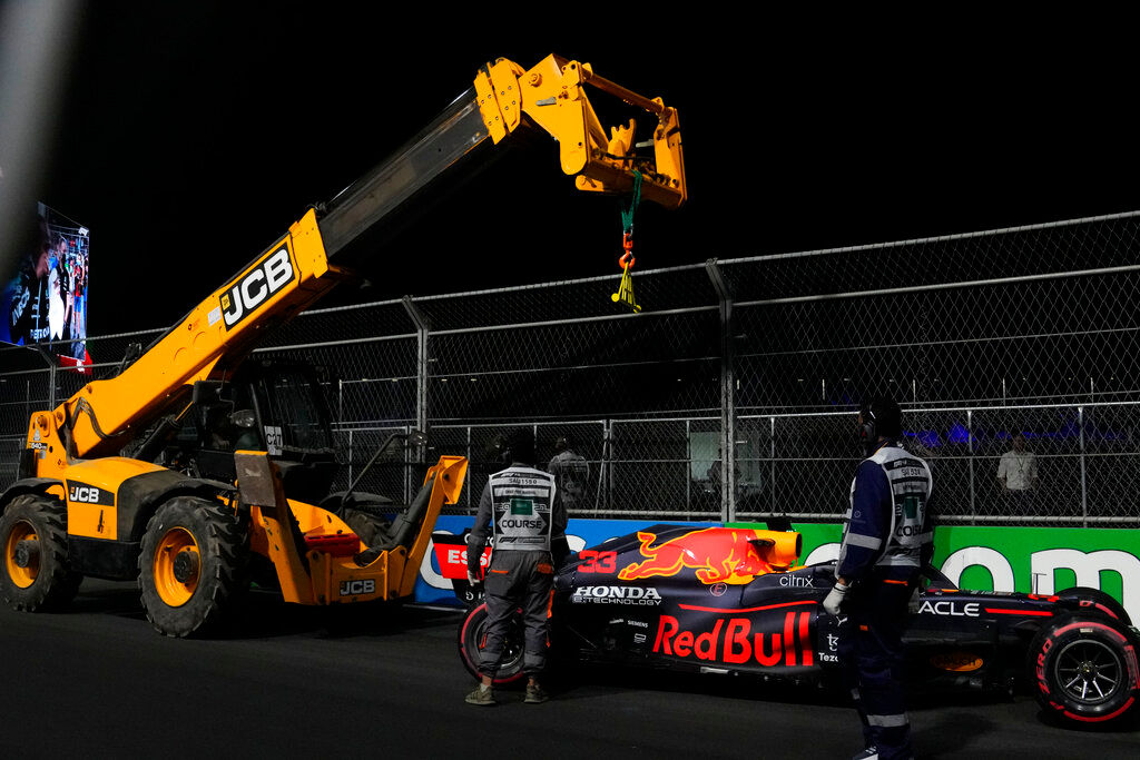 Max Verstappen’s late crash hands pole to Lewis Hamilton at Saudi Arabia GP