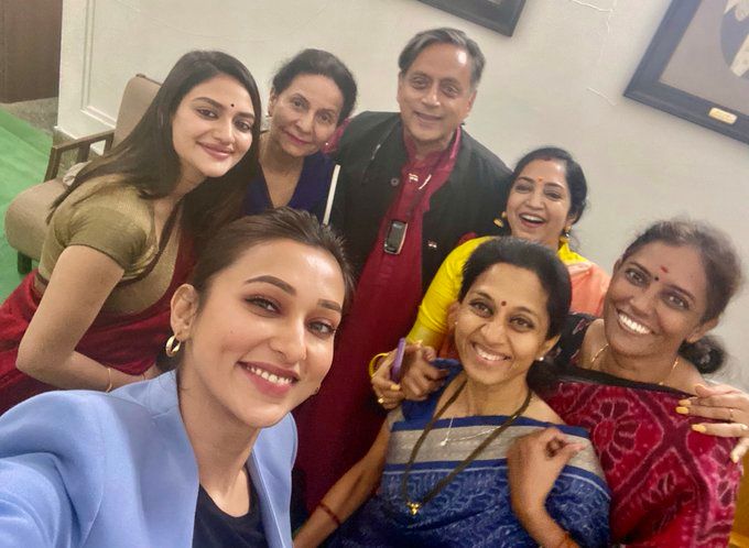Shashi Tharoor sparks sexism row with ‘attractive place to work’ selfie