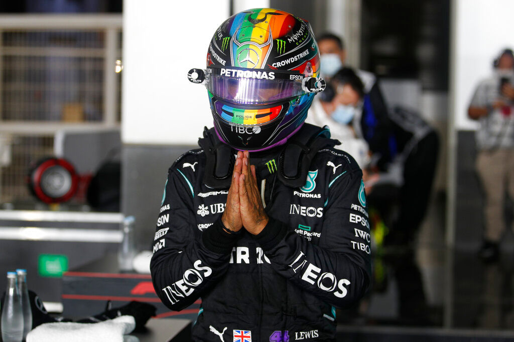 Saudi Arabia GP: Lewis Hamilton’s rainbow helmet faces backlash over sponsor