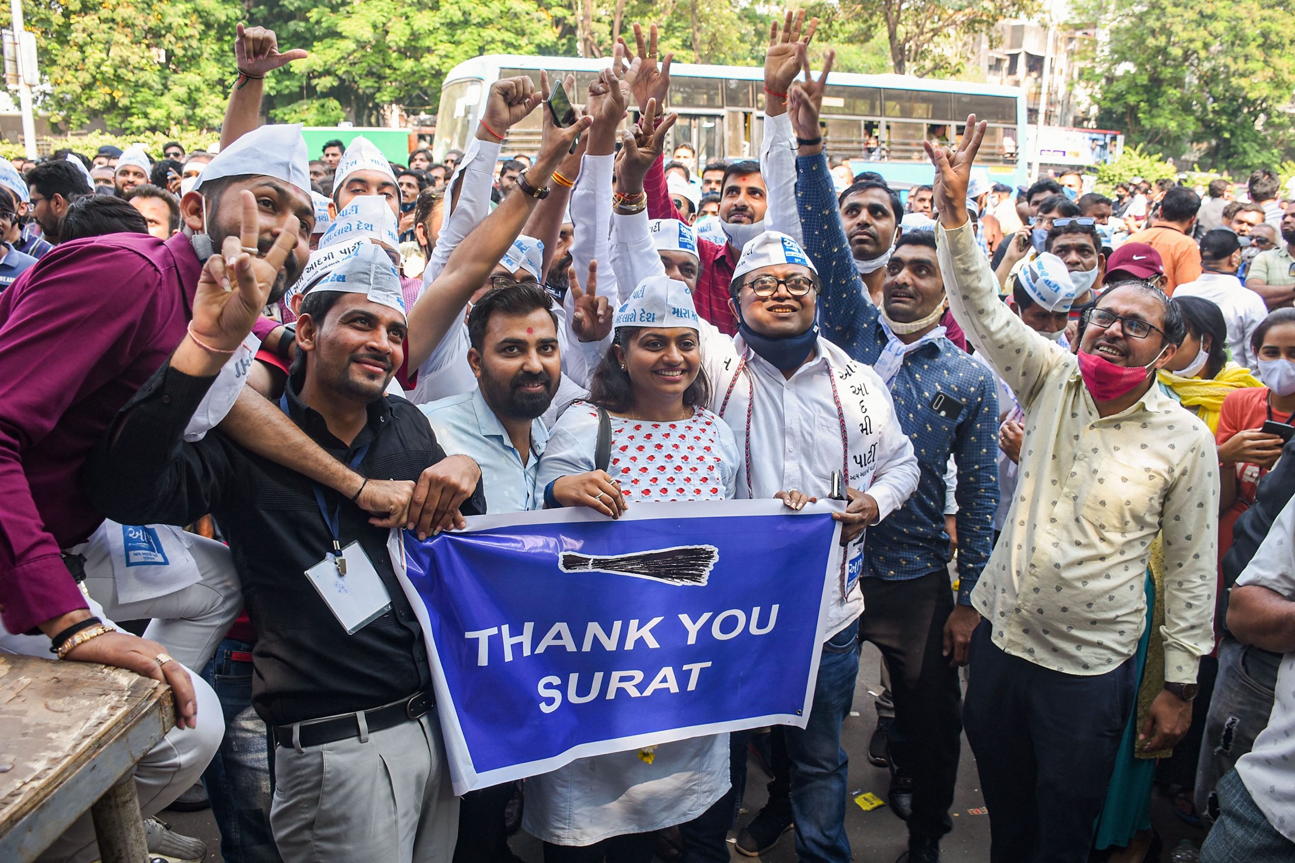 Gujarat civic polls: Arvind Kejriwal goes into celebratory mode as ‘AAP breaches BJP’s citadel’
