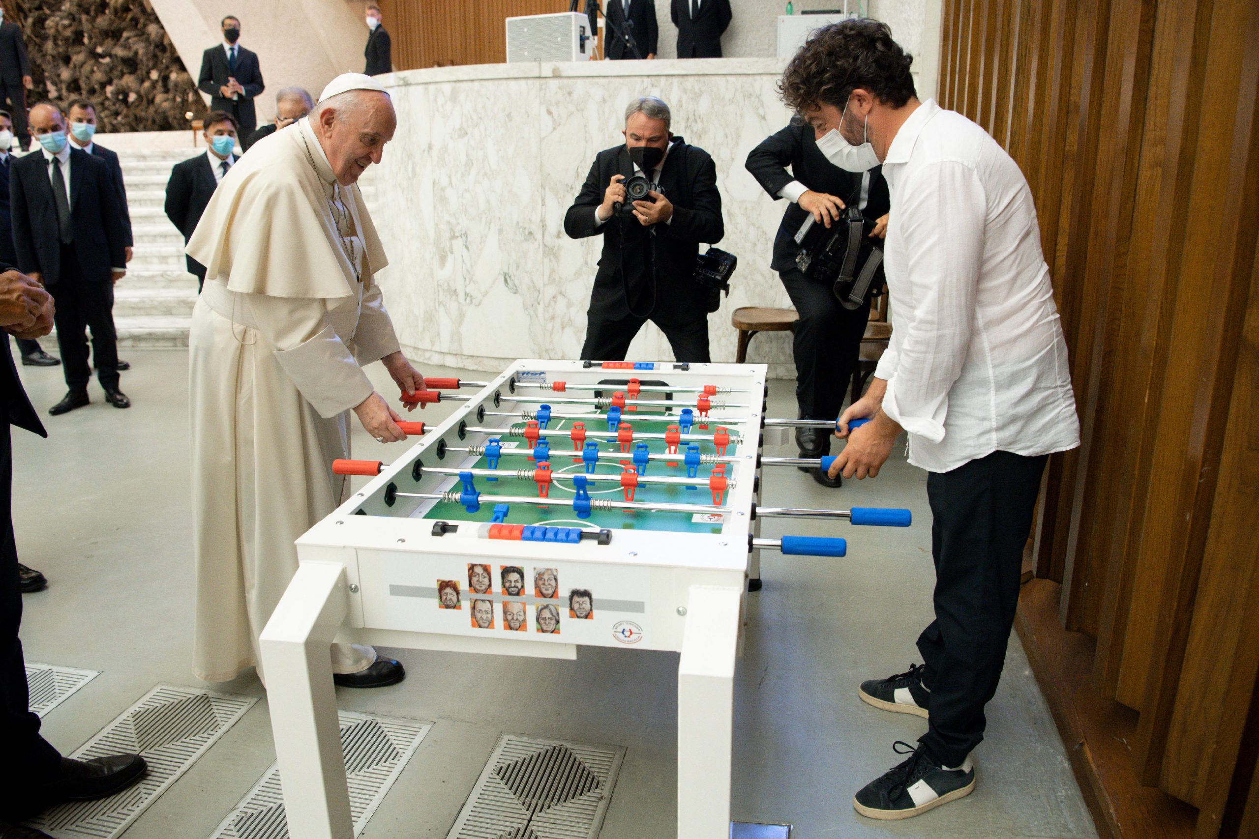 Football-loving Pope Francis gets a new toy: A foosball table