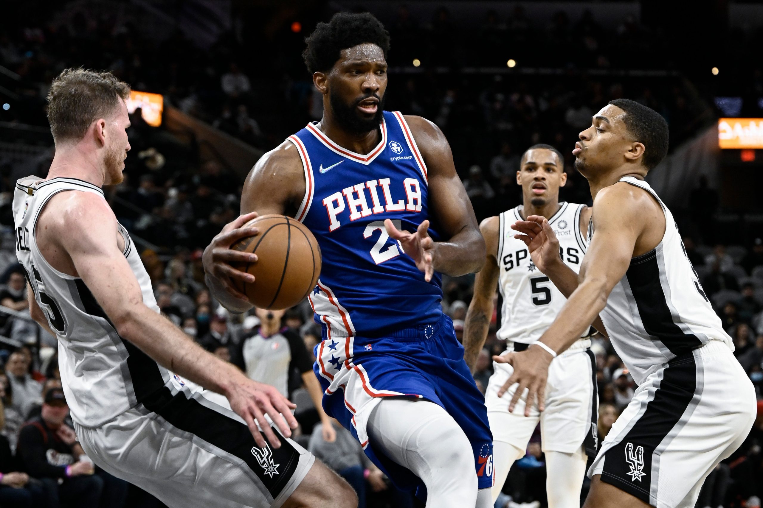 NBA: Joel Embiid’s double-double helps Philadelphia 76ers hold off Antonio Spurs, 115-109