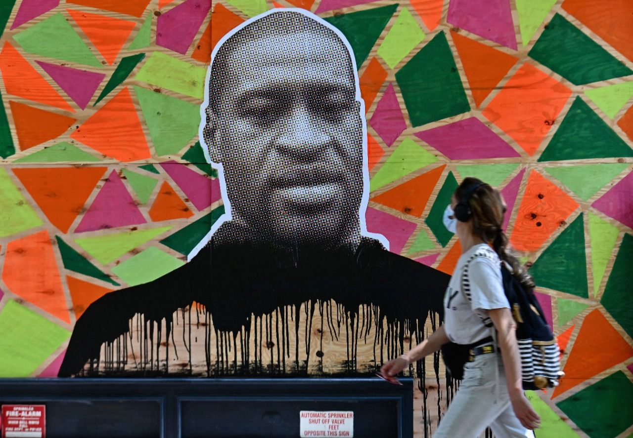 George Floyd’s mural in Houston vandalised with racial slur