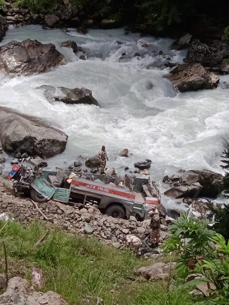 Six ITBP officers killed after bus falls into riverbed, several others injured