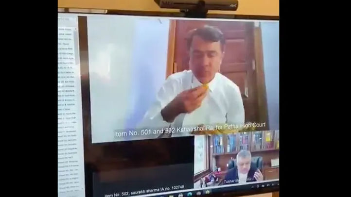 Watch | A lawyer forgets to turn off his camera while having lunch, Solicitor-General says ‘Yahaan Bhejo’