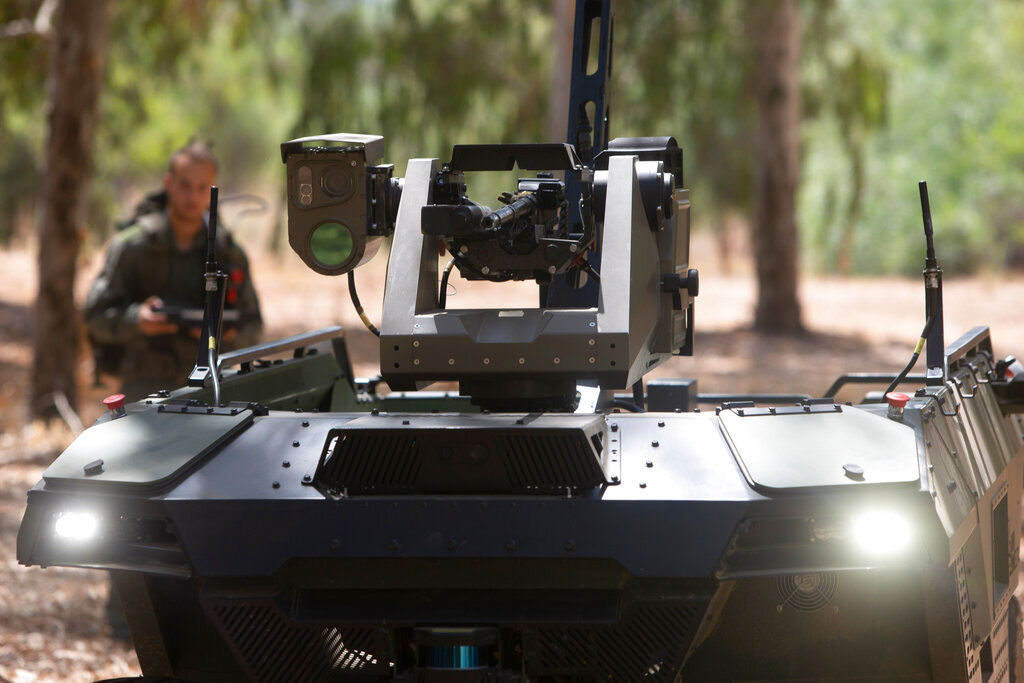 Israeli firm introduces armed robot to patrol battle zones