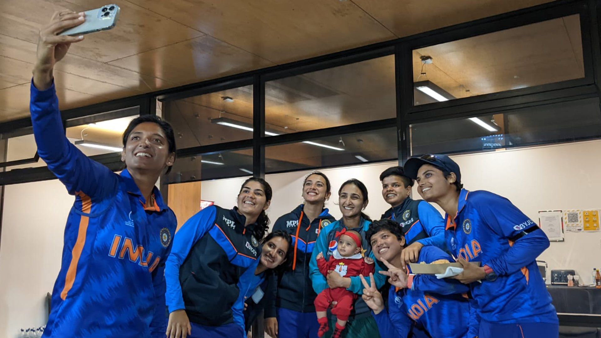Indian womens team playing with Pakistan captains baby wins the internet