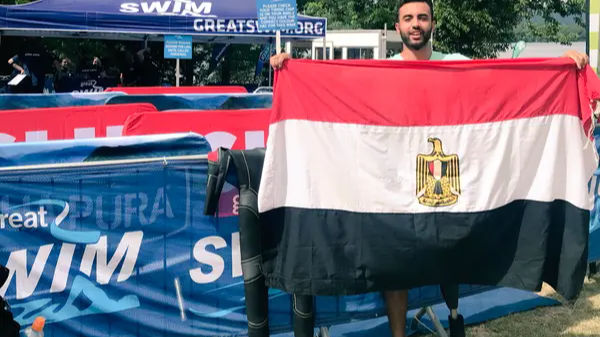 Egyptian amputee swimmer makes waves for breaking 2 Guinness World Records