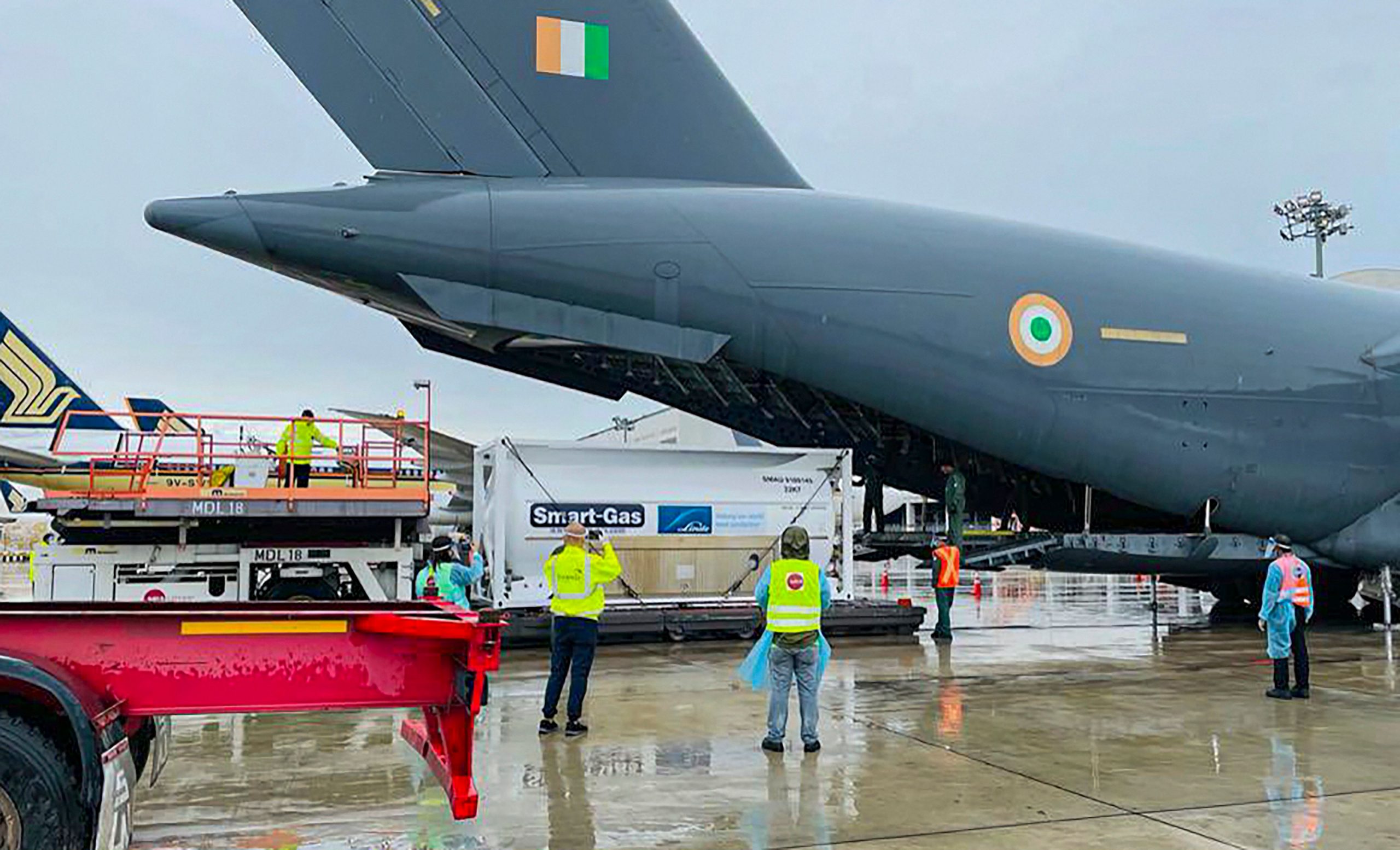 Indian Air Force brings 4 cryogenic oxygen containers from Singapore