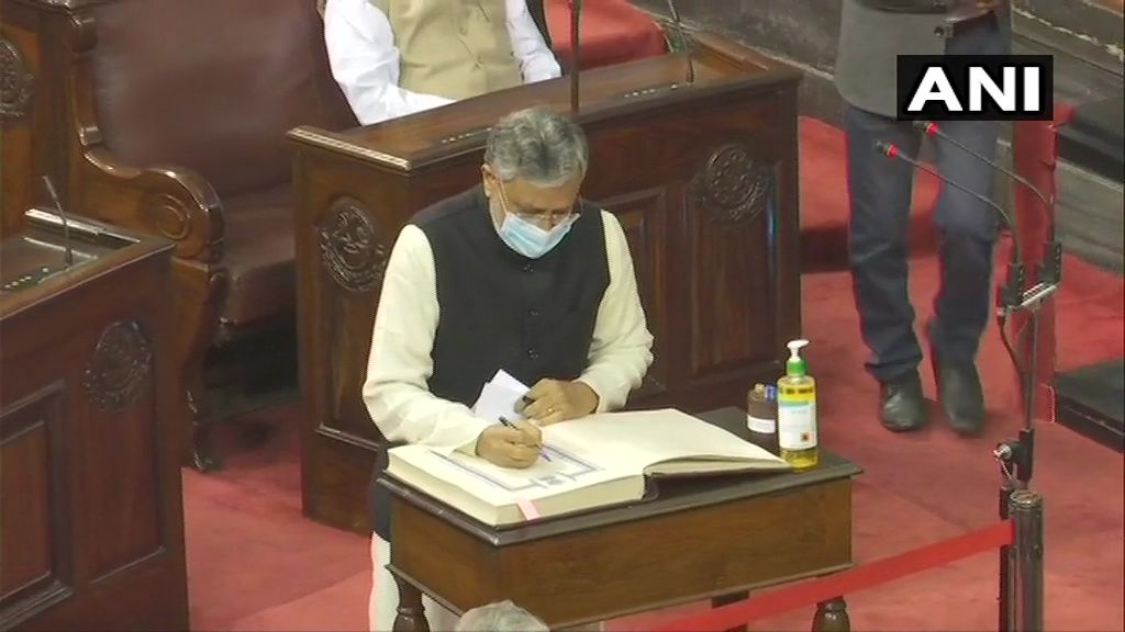 Sushil Kumar Modi takes oath as a Rajya Sabha member from Bihar