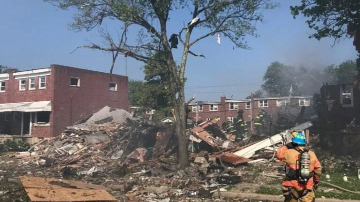 Houses explode in Baltimore, Maryland