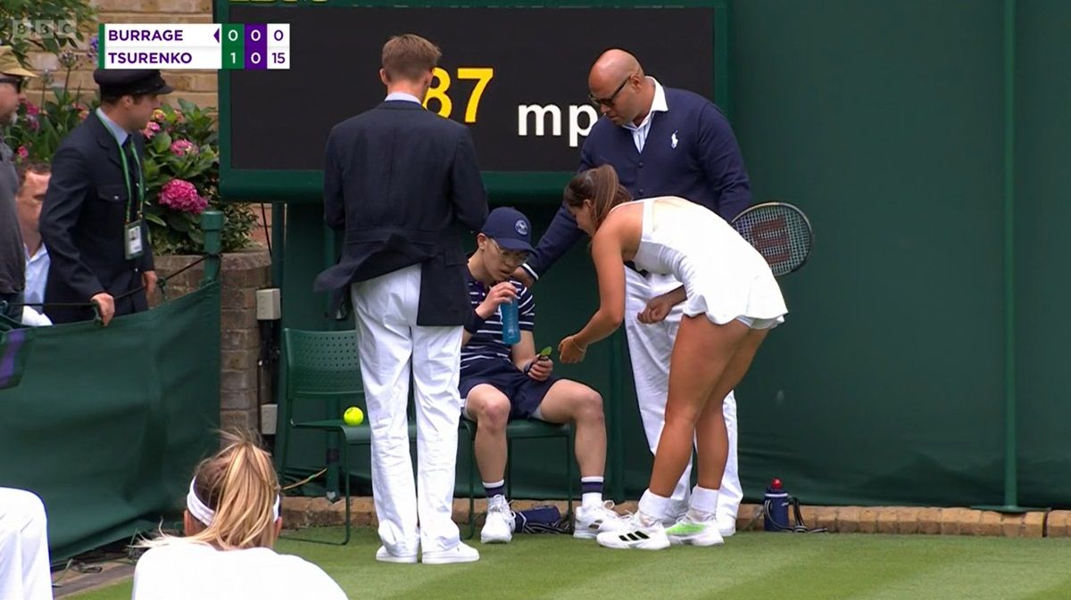Watch: Briton Jodie Burrage keeps ball-boy from fainting at Wimbledon