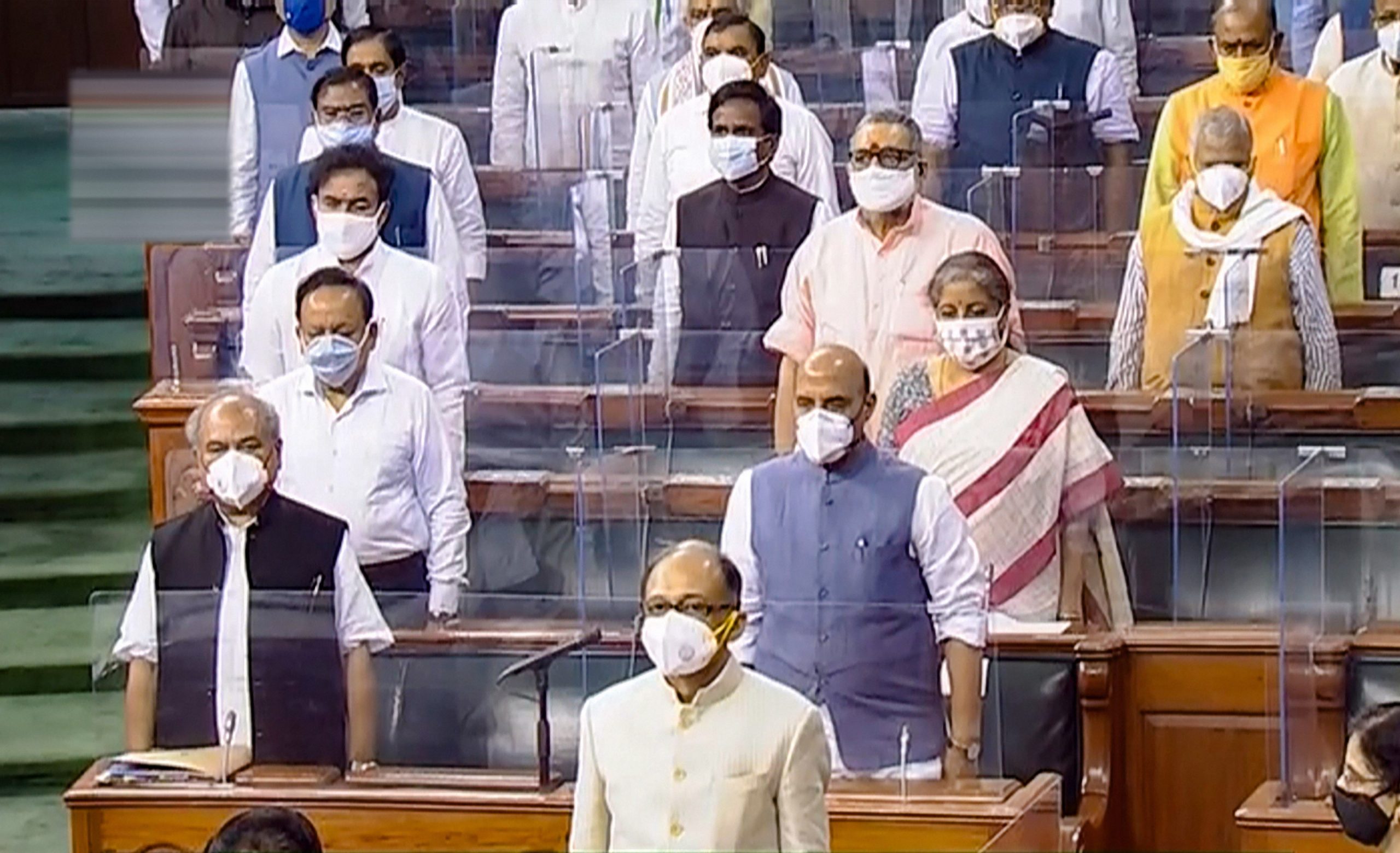 Masks, polycarbonate shields as MPs attend Day 1 of Monsoon Session amid pandemic
