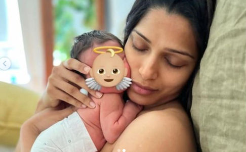 Freida Pinto, husband Cory share first picture of their baby boy