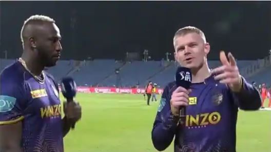 Watch: Sam Billings imitates Danny Morrison during interview with Andre Russell